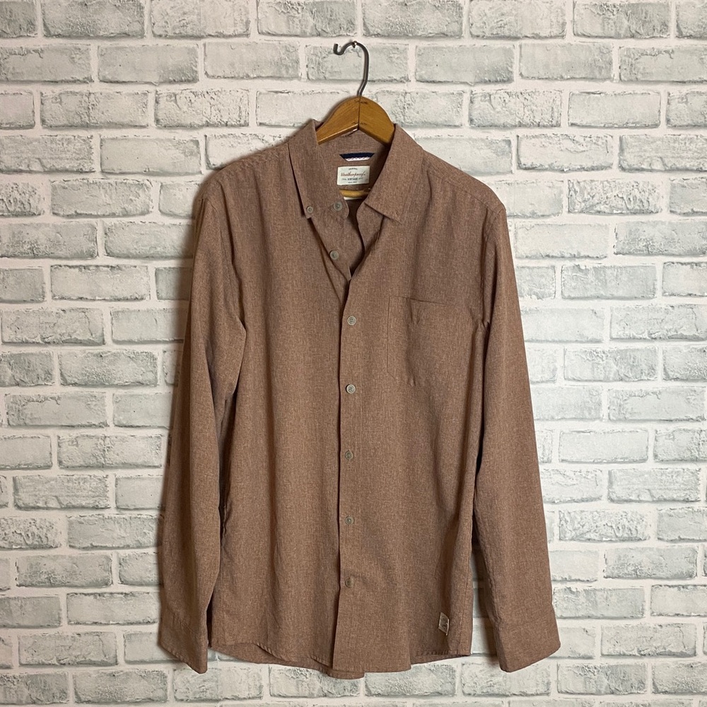 Weatherproof Men's Tan Casual Outdoor Button-Down Shirt